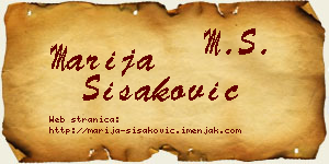 Marija Šišaković vizit kartica